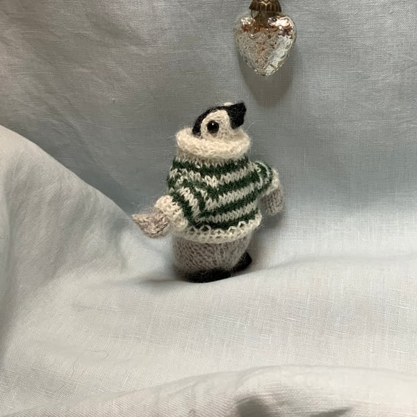 Hand Knitted Little Penguin - Dot Pebbles Pattern