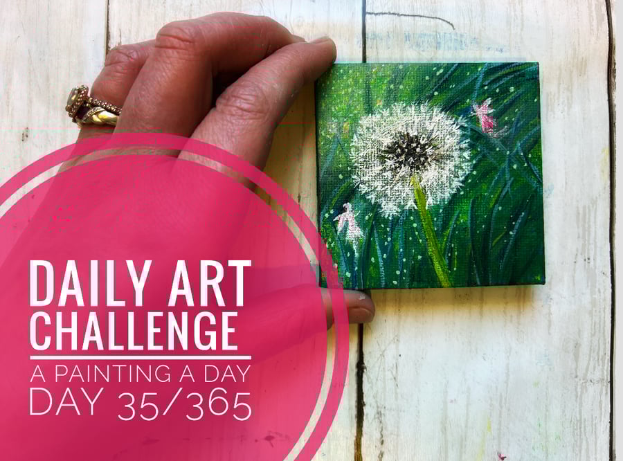 Mini Acrylic painting on canvas, Daily Art Challenge, A Painting a Day 35-365 
