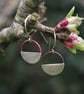 Silver and Copper Half Moon Dangle  Earrings - Image 1