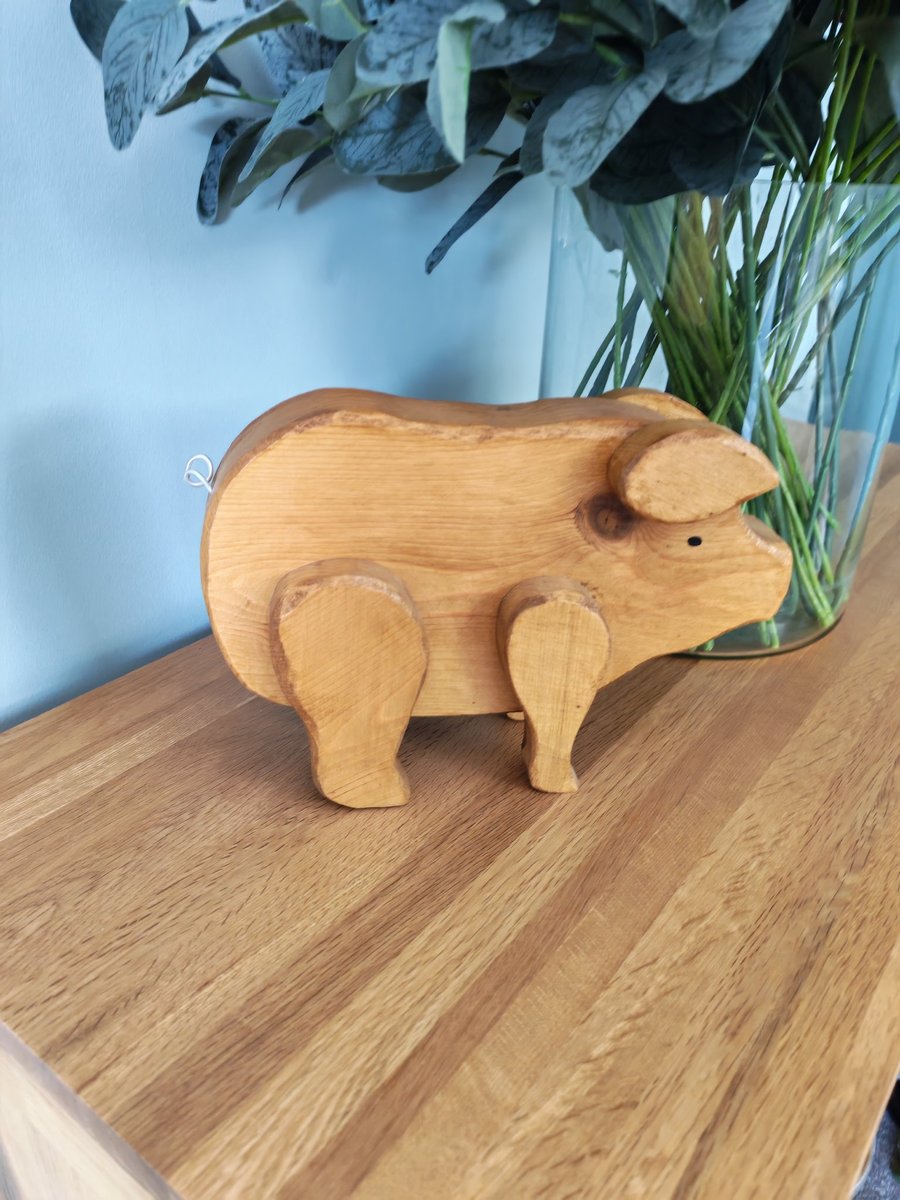 Handmade Wooden Piglet