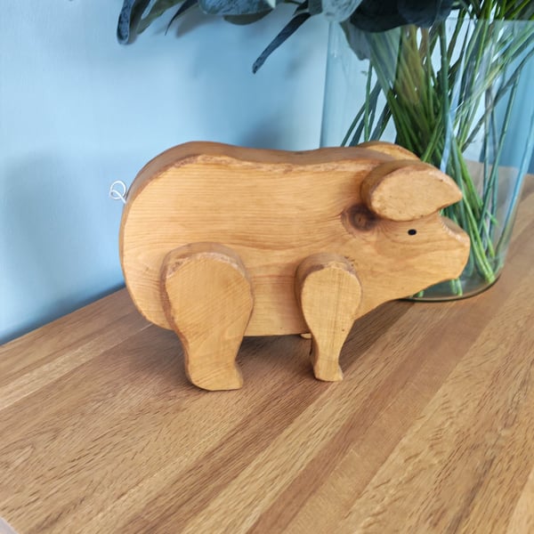 Handmade Wooden Piglet