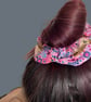 Pink floral hedgehog scrunchie. Floral scrunchie.