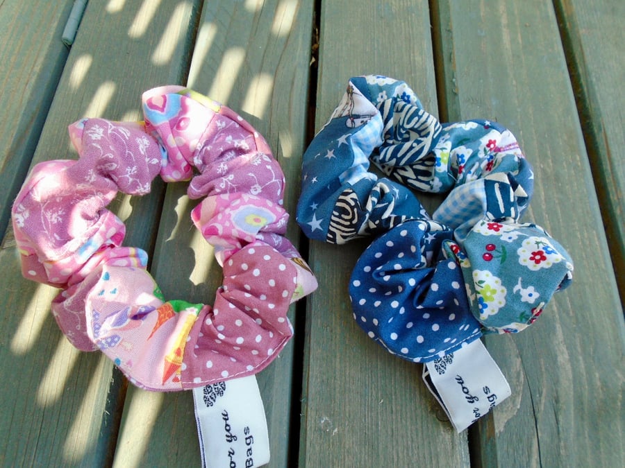   Clearance - Set of 2 Cotton Patchwork Scrunchies