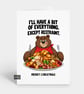 Funny Christmas Card For Him Or Her - Bear With Dinner - Image 1