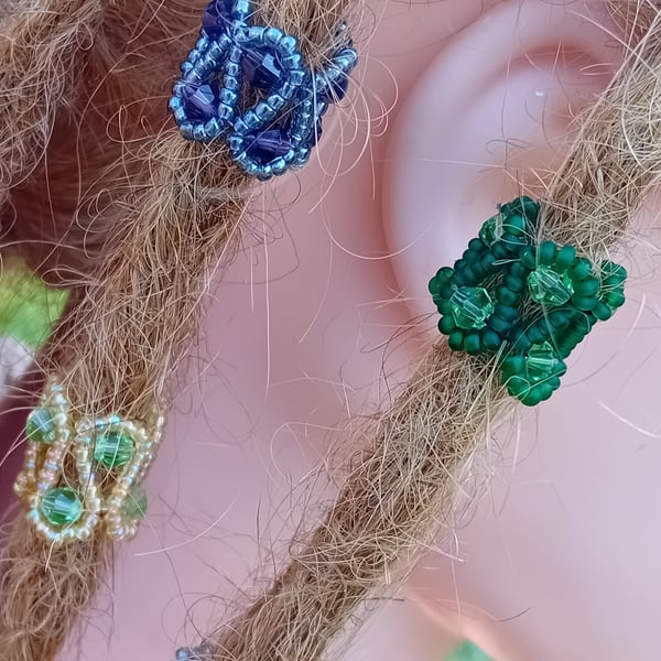 Swirly gems goddess style dreadlock beads