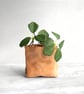 Leather planter (free artificial plant) - Image 1