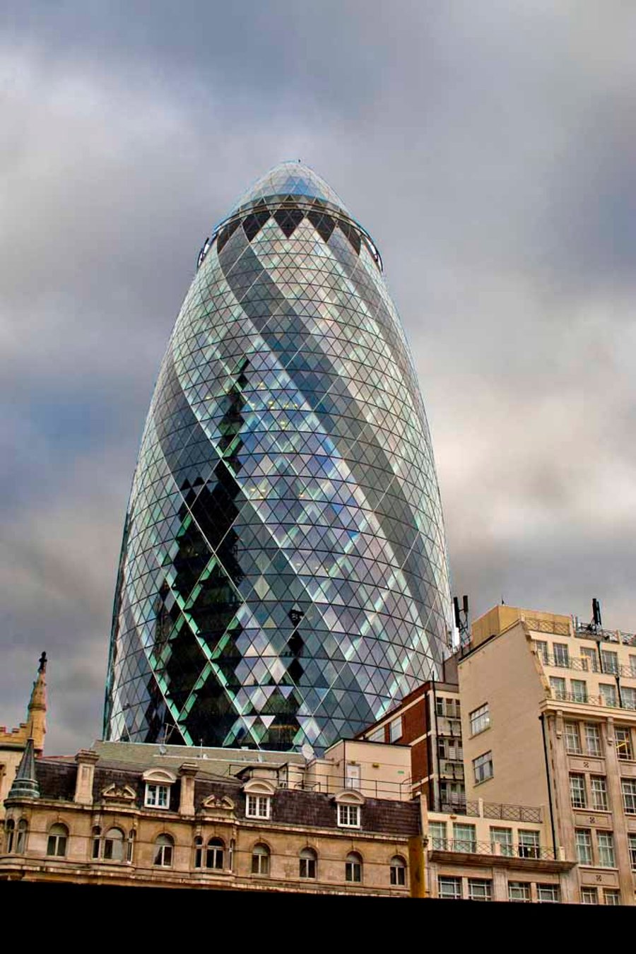 30 St Mary Axe The Gherkin London England UK 12"x18" Print