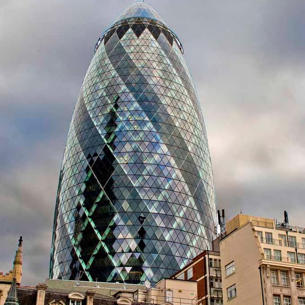 30 St Mary Axe The Gherkin London England UK 12"x18" Print