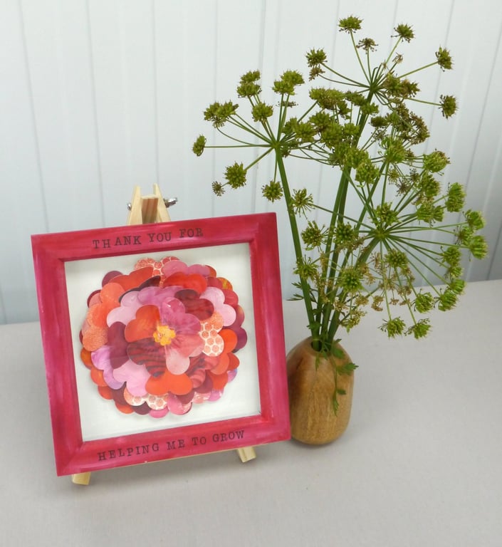 Teacher Frame, Thank You Frame, Framed Flowers, Thank You Gift