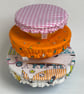 Reusable bowl covers - set of three. Camper vans, and checks