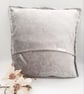 Light grey patchwork cushion cover with envelope back.   - Image 2