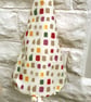 Floral Lined Peg Bag, Squares Peg Bag, Canvas Peg Storage Bag  - Image 3