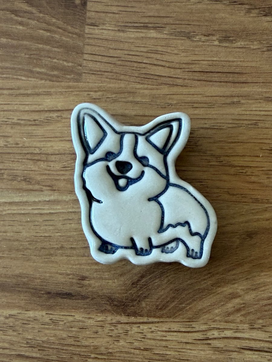 Handmade Corgi Ceramic Fridge Magnet
