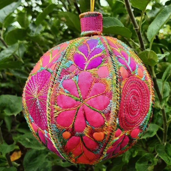 Pink Christmas Bauble Decoration 