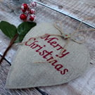 Merry Christmas Lavender Heart Decoration