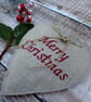 Merry Christmas Lavender Heart Decoration - Image 1