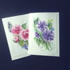 TWO hand painted greetings cards