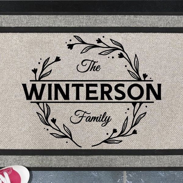 Personalised Surname Door Mat - Customised Family Name Doormat - All Weather 