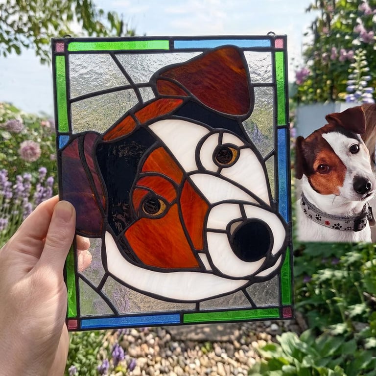 Your Pet in Stained Glass - Custom Stained Glass Pet Portrait
