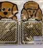 A Pair of Peeping Puppy Handmade Coasters 