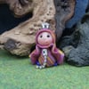 Tiny Magical Gnome 'Polly' with jewelled necklace OOAK Sculpt by Ann Galvin
