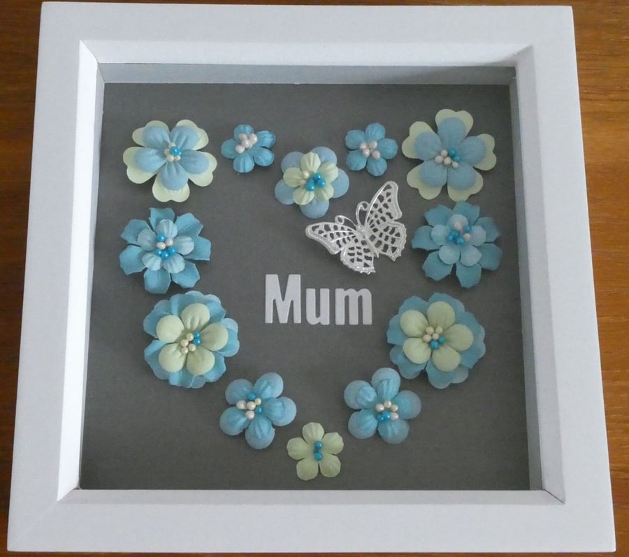 Sale - Mum Box Frame Gift - Teal