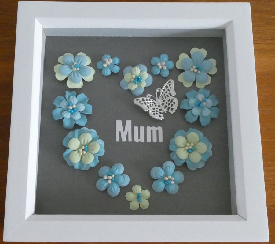 Sale - Mum Box Frame Gift - Teal