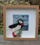 Needle felted Puffin 3d picture 