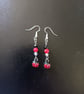 Beaded red, black and silver ladybird charm dangle earrings - Image 3