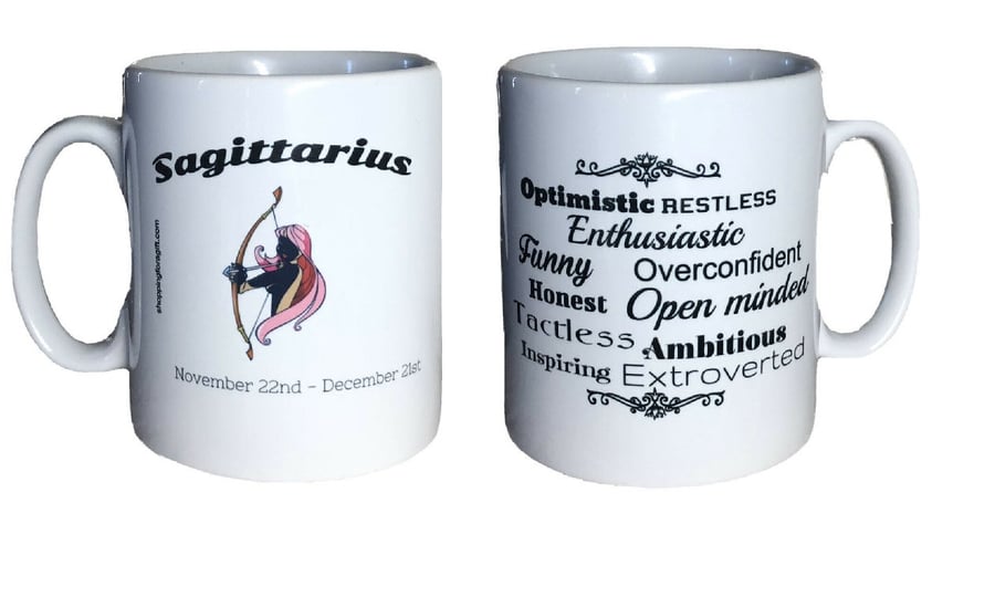 Sagittarius Star Sign Mug. Zodiac Mugs for birthday gifts
