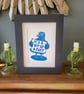 It's a bit of a faff - original handmade linocut bird art print