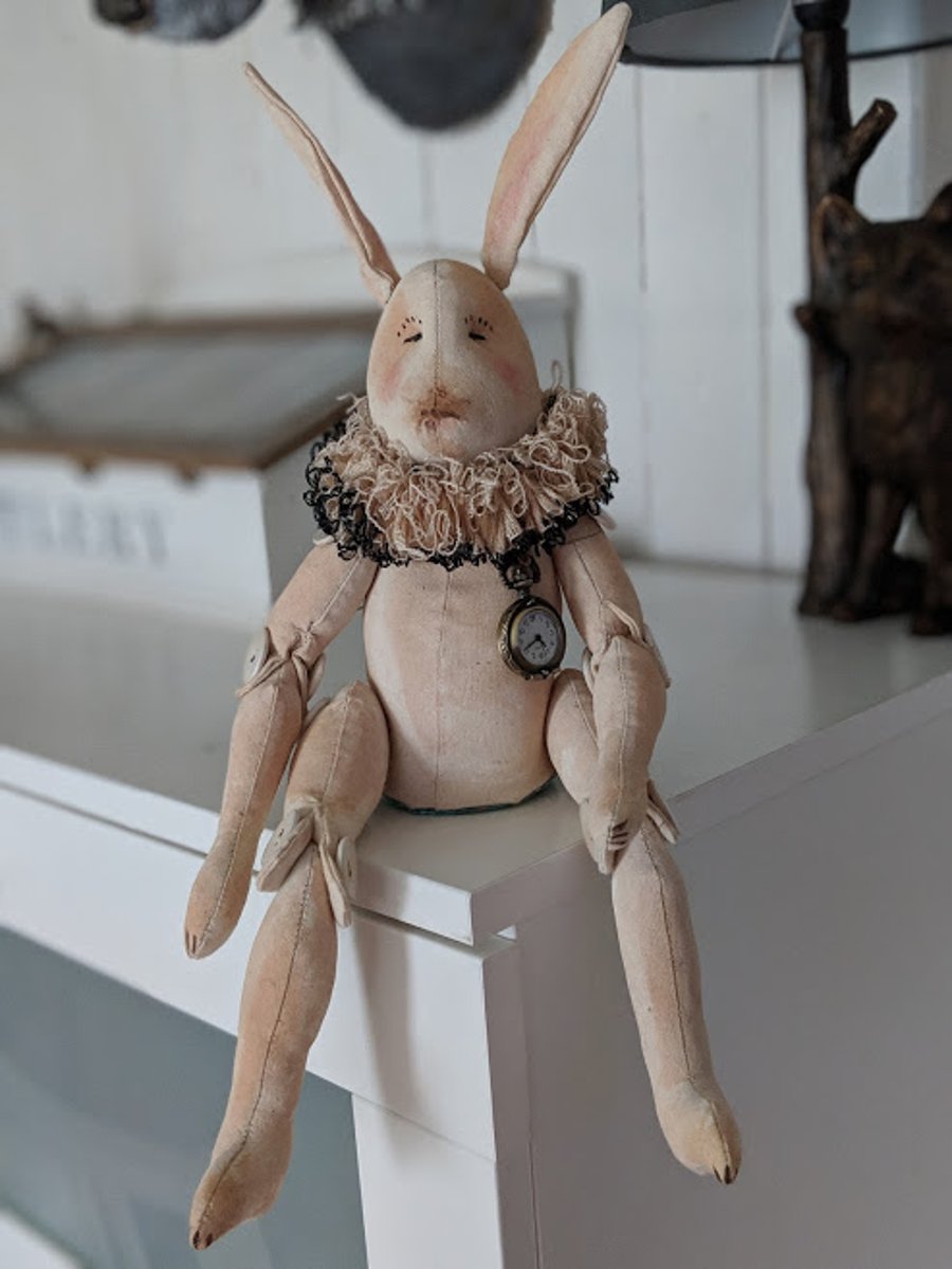 Handmade hare soft sculpture