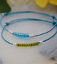 Friendship Bracelet-Double set Turquoise with green beads - Image 2