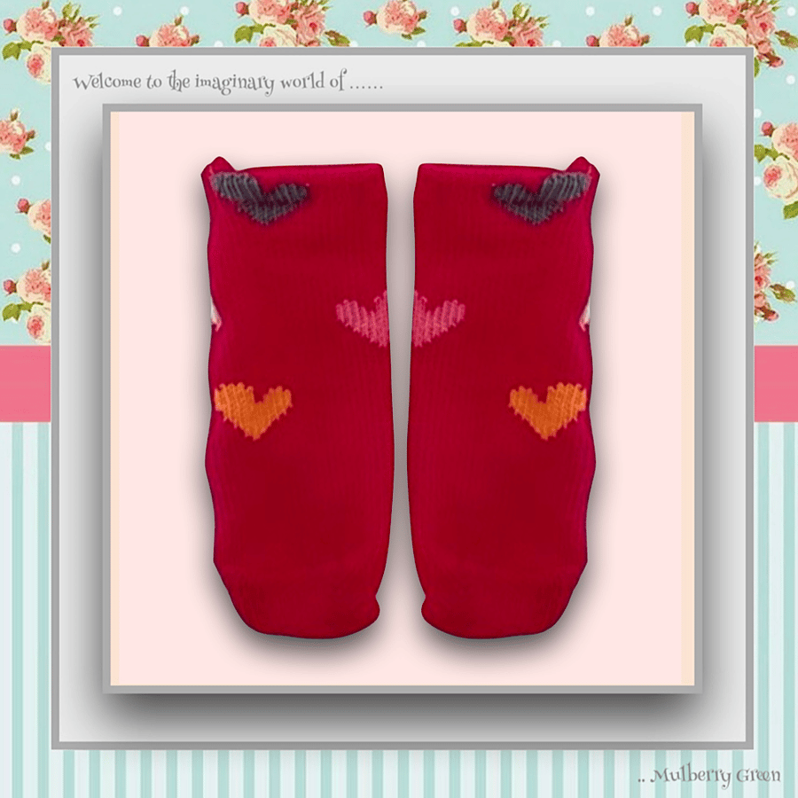 Bright Pink Heart Socks