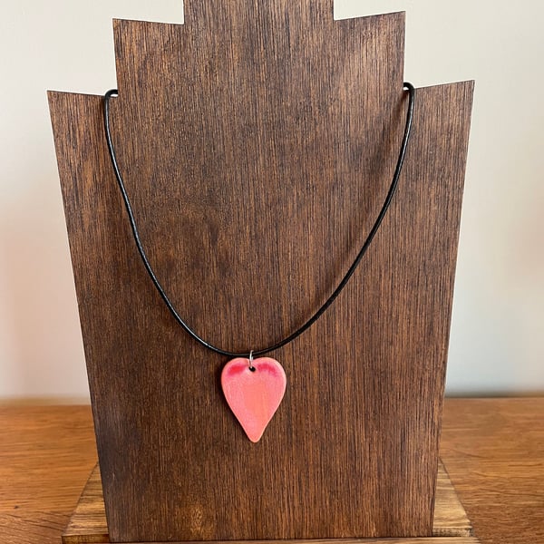 Pink love heart pendants