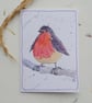 Hand Painted Robin Greetings Card - Blank Card with Envelope