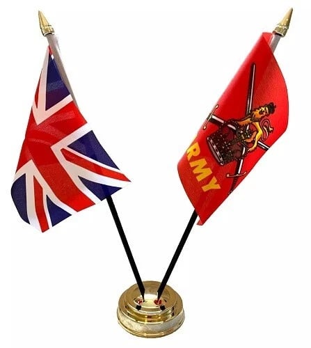 British Army & Union Jack Friendship 2 Flag 12" Table Display