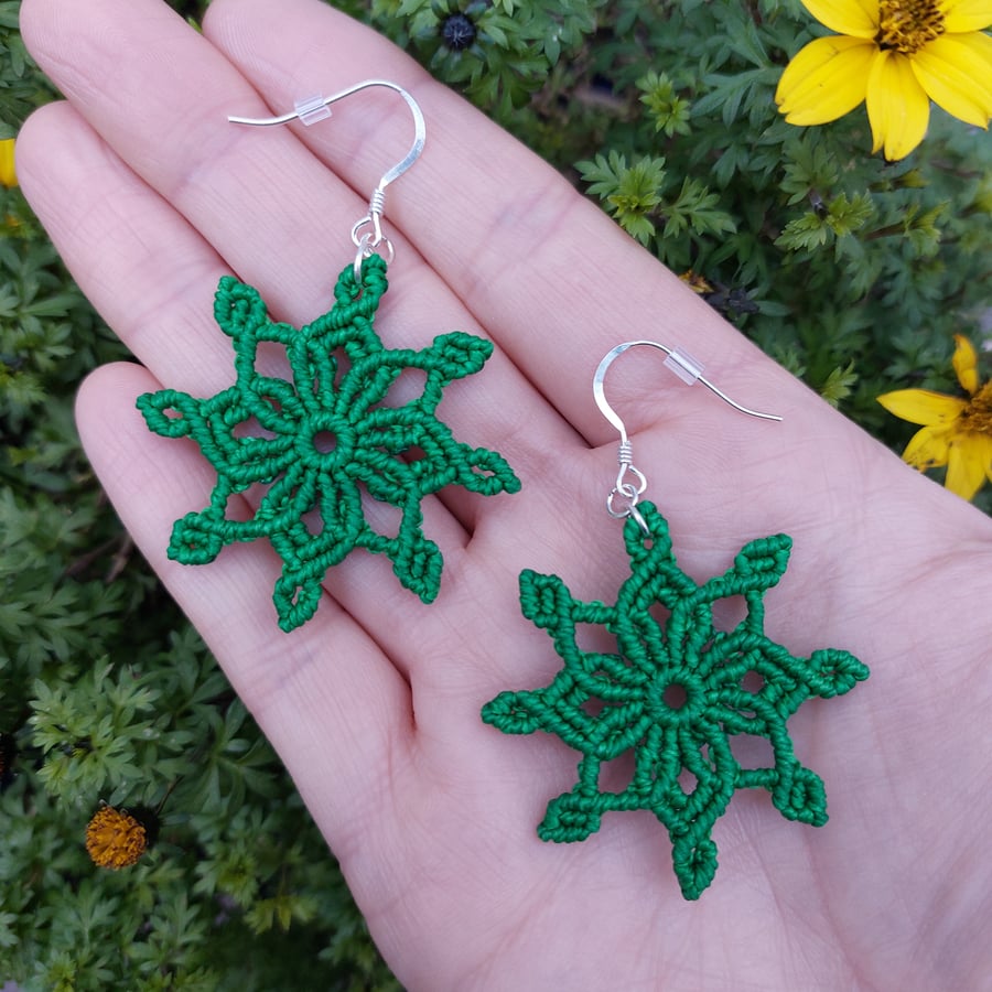 Macrame Mandala Earrings 