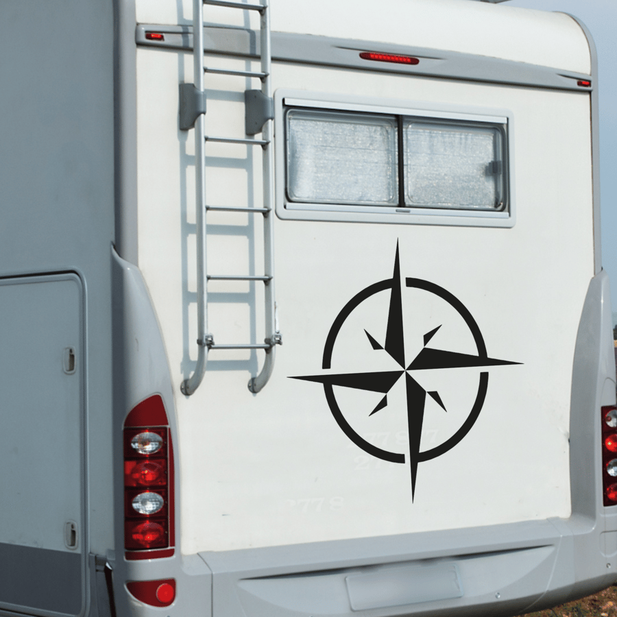Compass Camper Van Symbol Sticker Motor home Decal Personalised