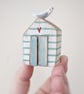 Hand Painted Wooden Beach Hut with Seagull  - Image 2
