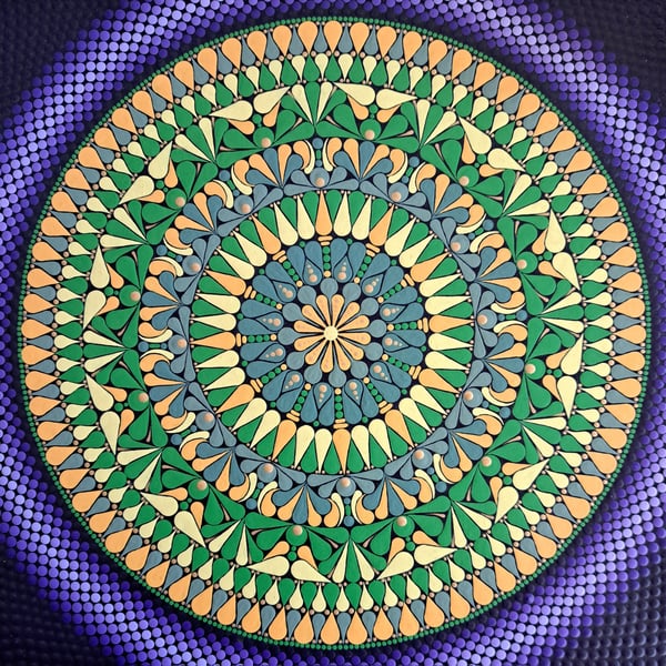 Hand Painted Mandala on Wood Panel