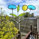 Stained Glass Flower Stems, Forever Bouquet, Stained Glass Artificial Flowers