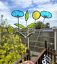 Stained Glass Flower Stems, Forever Bouquet, Stained Glass Artificial Flowers