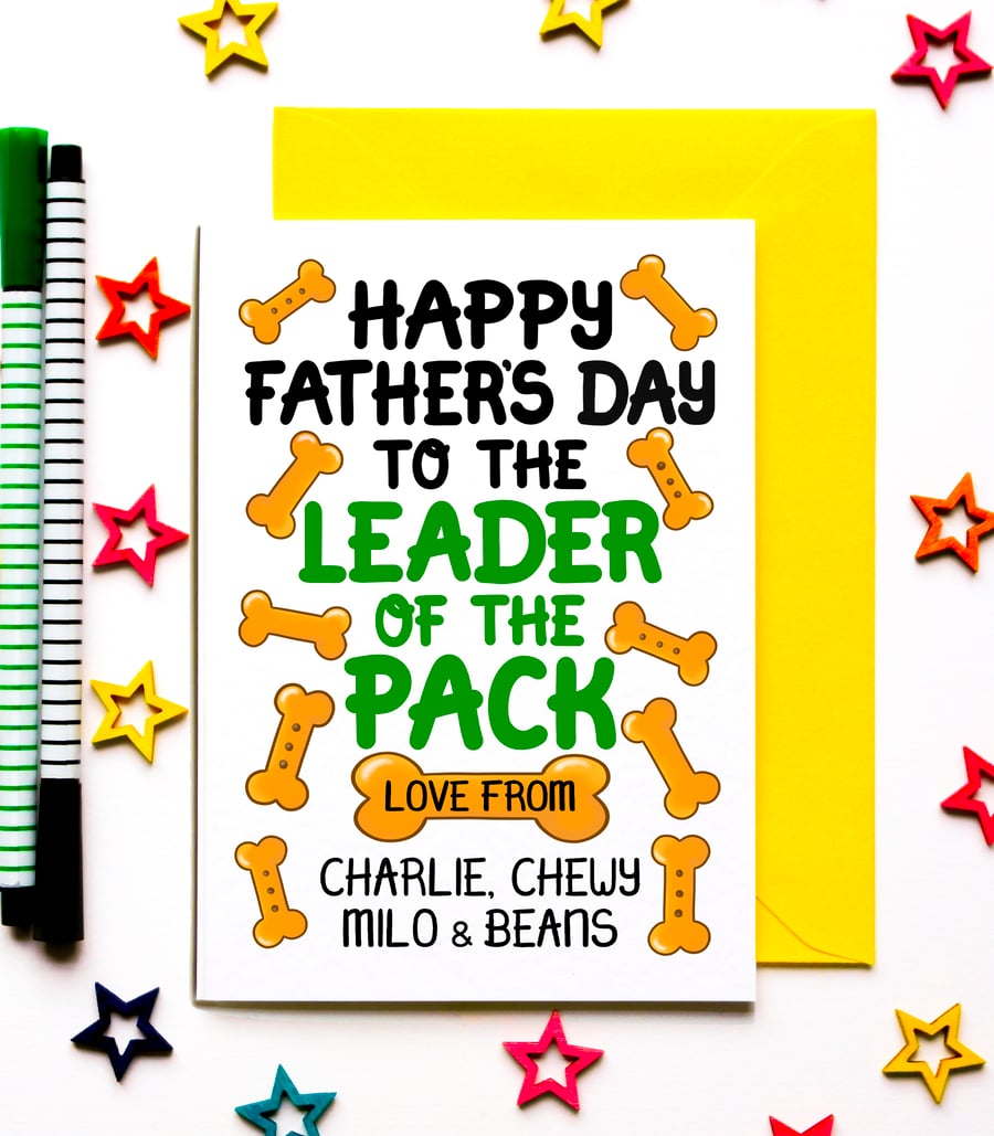 Personalised Funny Father’s Day Card From The Dog, Dogs, Pets For Dad, Grandad
