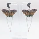 Death's Head Moth Earrings - Handmade Unique Earrings