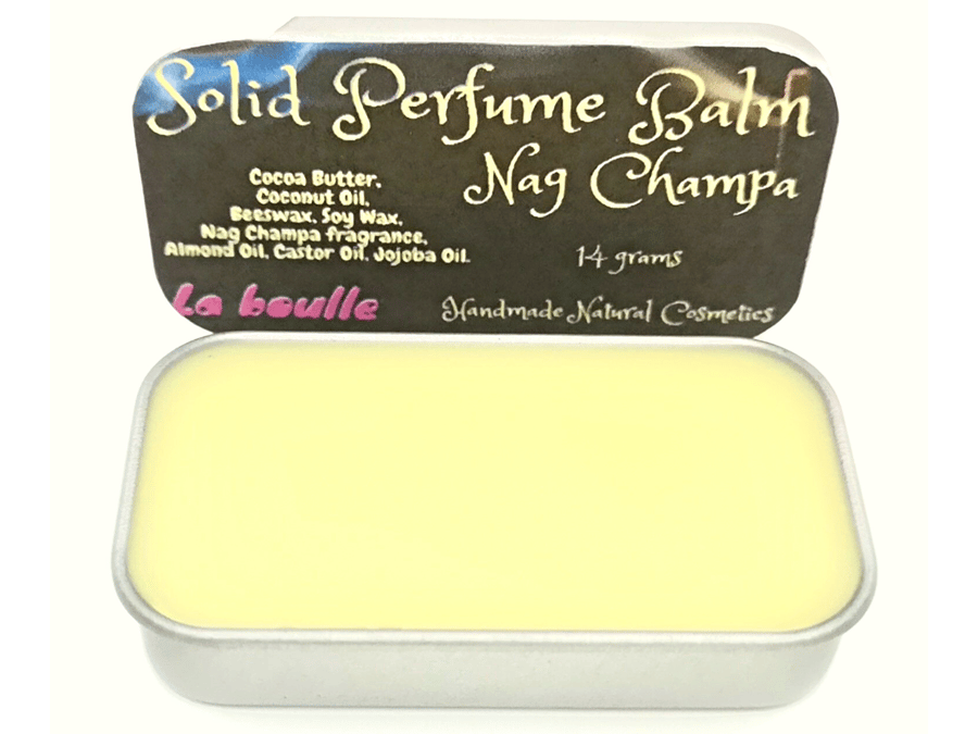 Nag Champa Solid Natural Perfume Balm. For sensitive skin. Handmade. UK.