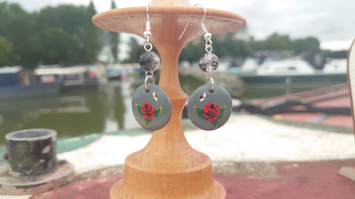 Canalware roses earrings in grey