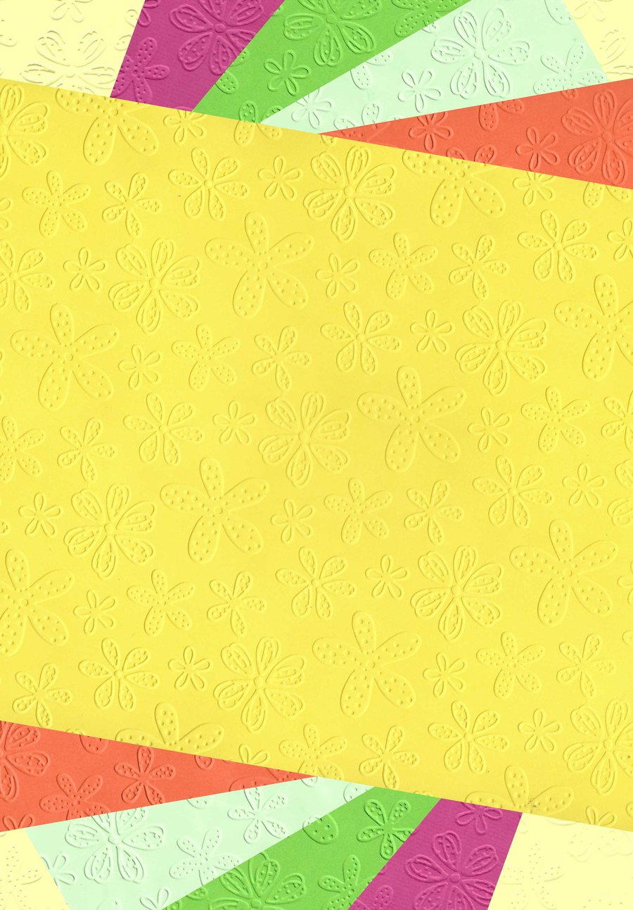 Embossed Card & Paper. 10 Sheets. A4. Assorted Colours. Floral (3)