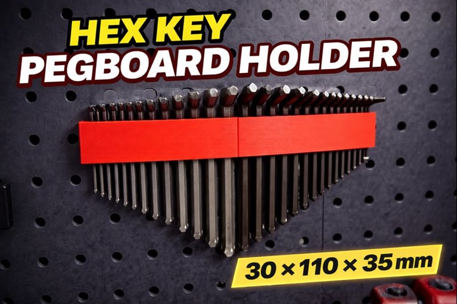 Hex Key Pegboard Holder - 30 - 110 - 35mm