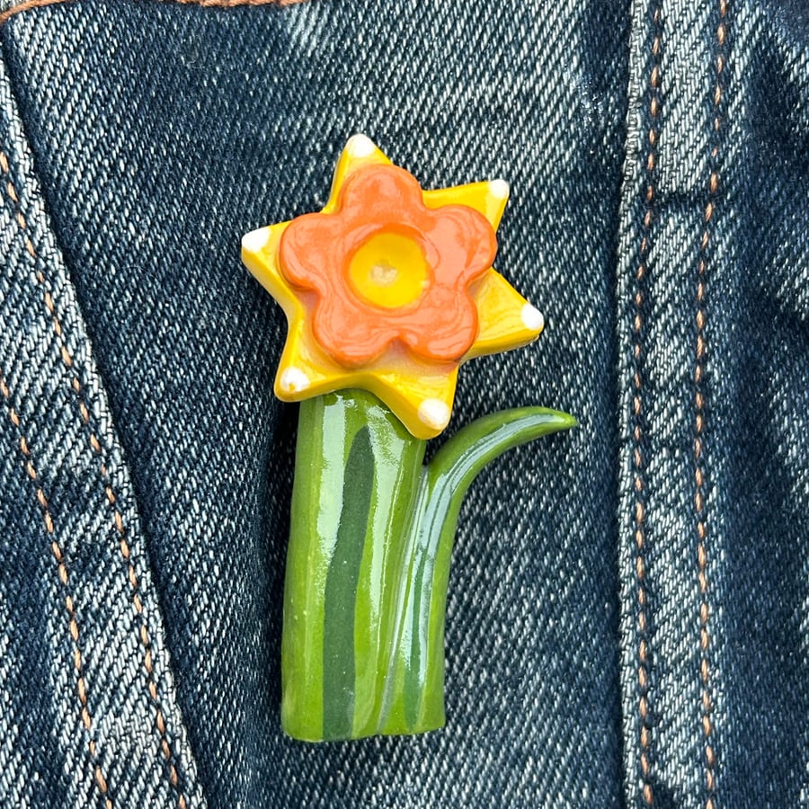 Daffodil Badge.Spring Flower.Saint David’s Day Brooch.